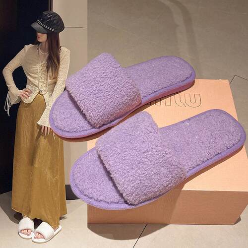 Home Open Fur Slippers ral Velvet tton Slippers Breathable A