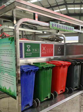 社区垃圾房户外环卫社区小区分类收集亭分类房鑫马力不锈钢分类亭