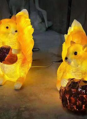 l动ed发光外物灯松鼠文44768梅花鹿玻璃钢造型灯户装饰旅景观灯