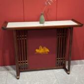 新中式 乌金木轻奢玄关柜门厅端景台隔断条案桌入户门玄关台供桌