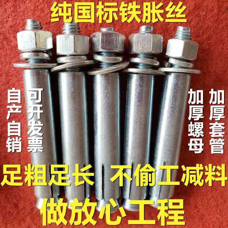 铁膨胀螺丝纯国标外膨胀螺栓加长胀栓胀丝内爆拉爆M6M8M10M12-M20