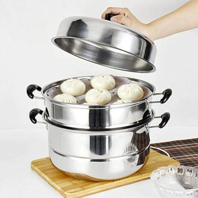 多层蒸锅不锈钢2双3三层加厚汤锅大电磁炉锅家用小锅262830CM32