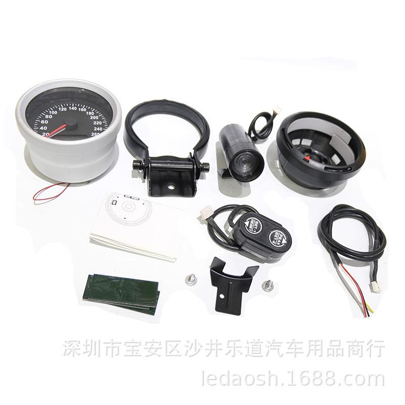 汽车改装85MM车速表里程表 二合一LCD仪表 汽车速度表220km/h