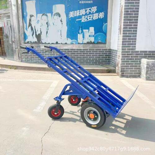 果园爬坡运输手推车电动鸡公车农用三轮手推车家用养殖双轮搬运车