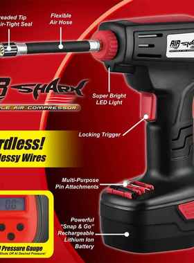 新款提式充气泵汽车胎自手轮行车迷你车载76004+锂电款气泵