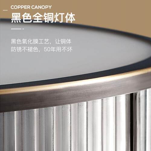 美式主卧室全铜吸顶灯复式楼书房客厅房间灯现代简约复古吸顶灯具