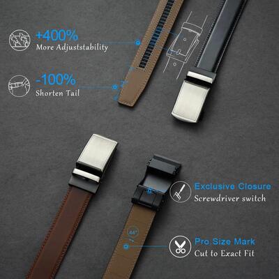 Mens Belt Genuine Leather Luxury Belt Metal Automatic Alloy