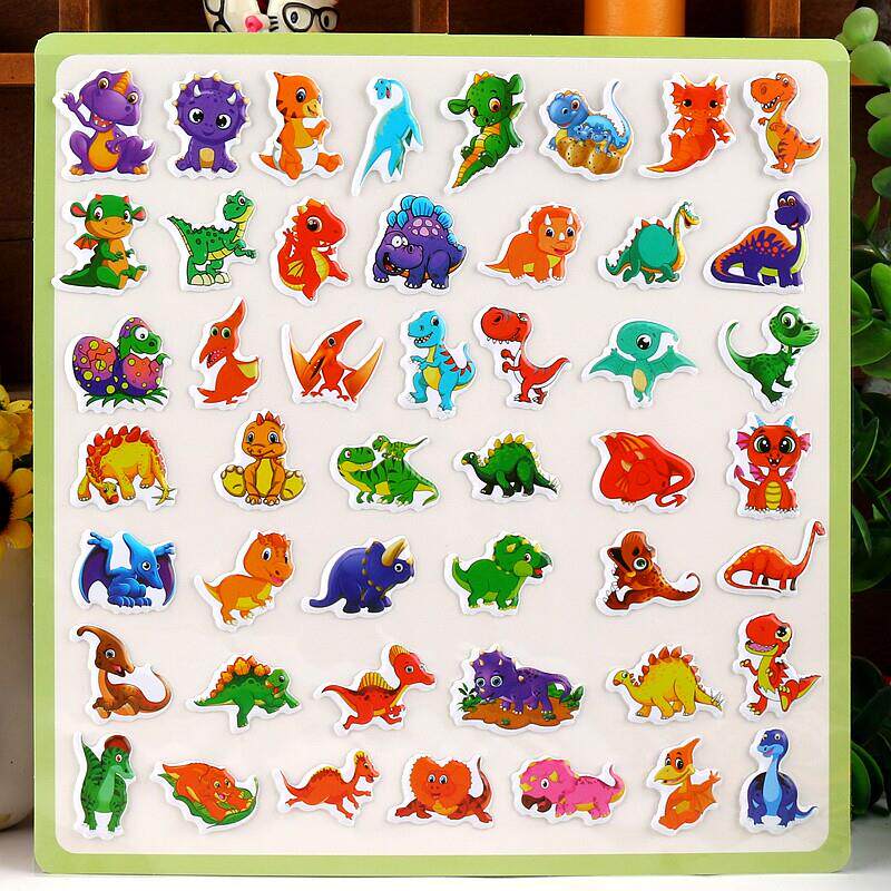 出口品质可爱动物3D立体卡通泡棉贴画sticker儿童粘贴纸恐龙汽车
