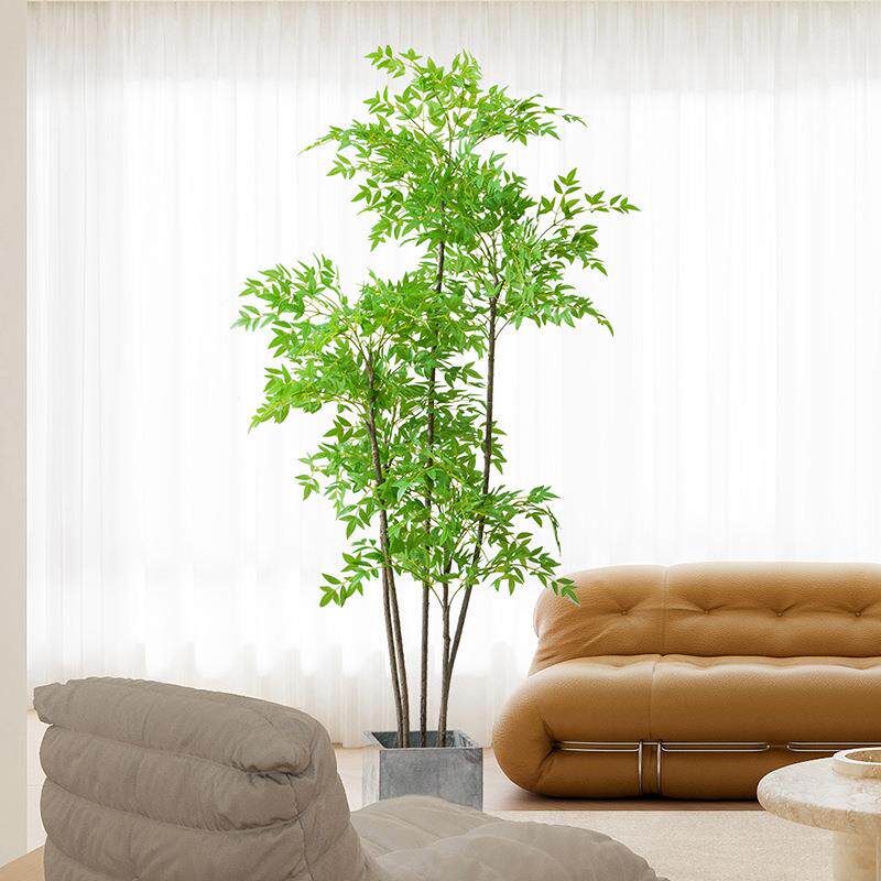仿沙真植物天竹落地南盆栽仿生绿居植摆件客厅发边家68095436装饰