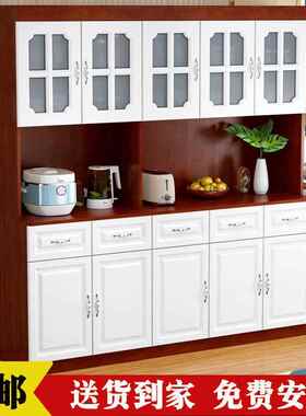 YSM现代约实木餐简边柜一体墙高柜酒柜白色柜储物靠柜客厅餐边茶