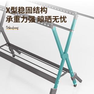 晾衣架落地折叠室内阳台晒被子铝合金卧室凉晒衣架家用晾衣杆
