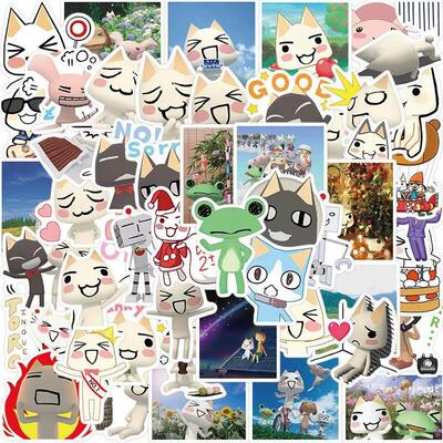 50PCS Toro Inoue Cat Cartoon Stickers Cute Decals DIY Bike T