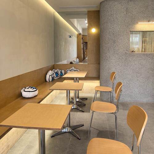 原木色咖啡厅桌椅组合网红奶茶甜品小吃咖啡店海洋板桌子餐椅商用