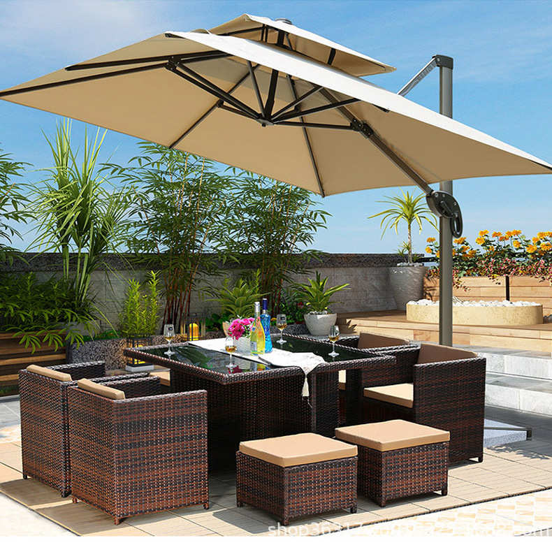 桌椅桌五酒店庭院北欧户外休闲件套藤仿藤椅花园组合藤阳台咖啡厅