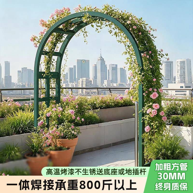 铁艺方管30mm拱门爬藤花架子户外葡萄架庭院花园攀爬月季水果支架