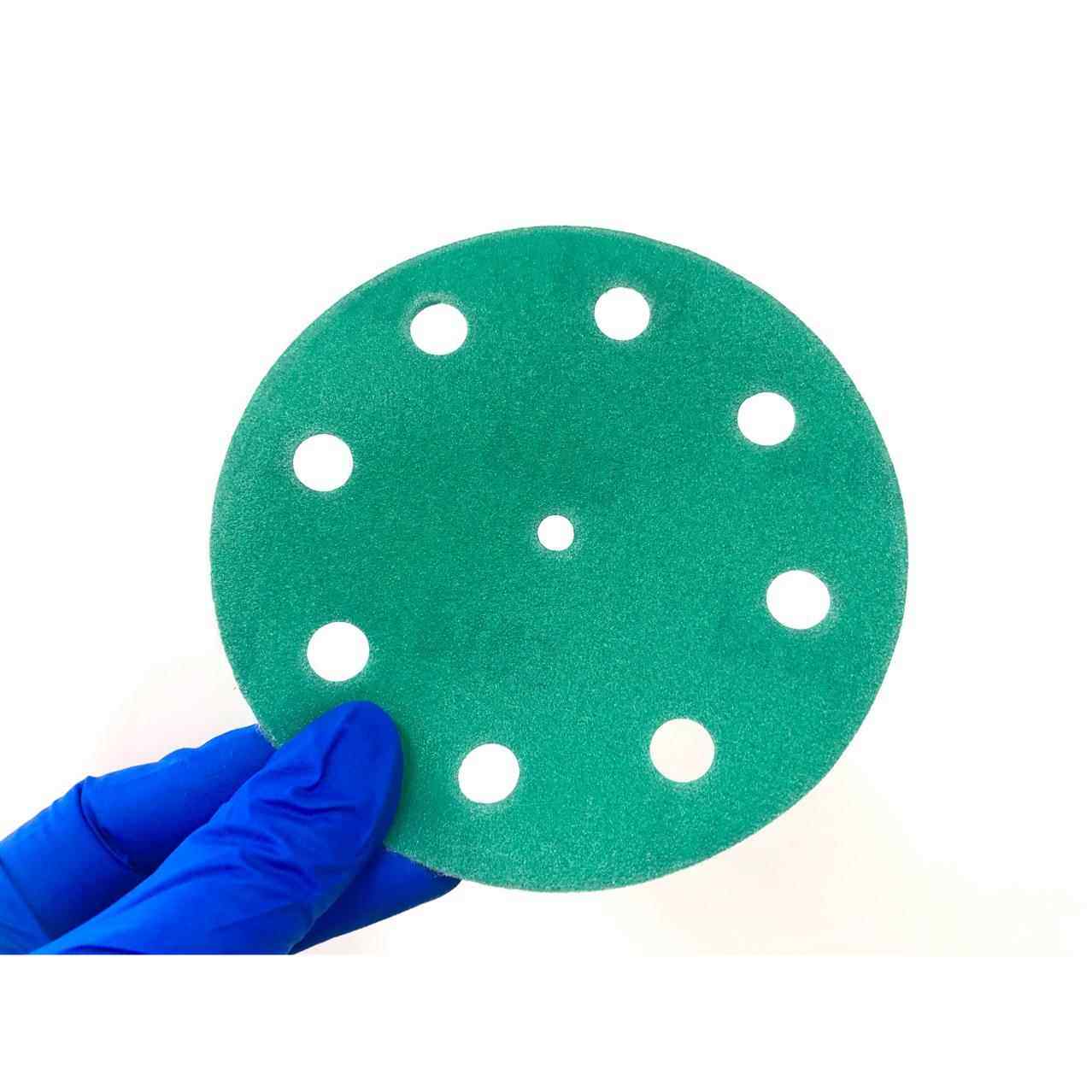 5寸9孔125mm 圆盘砂纸费斯托打磨机用高品质砂纸植绒背绒打磨片