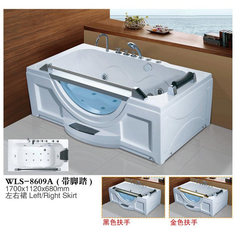 豪华小户型成人泡澡缸带脚踏靠枕亚克力独立式按摩浴缸8609A
