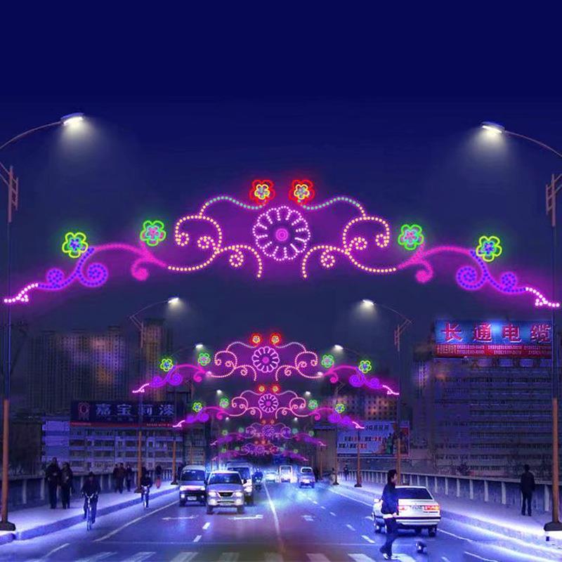 LED立体星星造型灯新年街道装饰3D滴胶圣诞铁架灯户外亮化工程灯