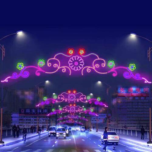 LED立体星星造型灯新年街道装饰3D滴胶圣诞铁架灯户外亮化工程灯