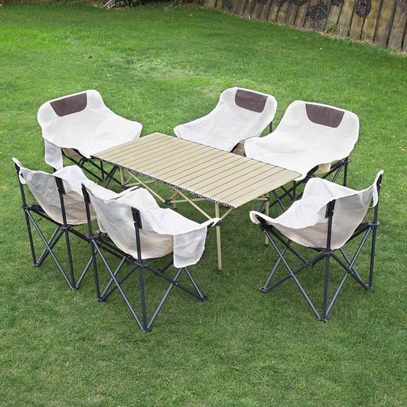 户外折叠桌椅夜市便携式折叠桌子蛋卷桌摆摊桌野餐露营月亮椅套装