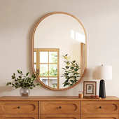 梳妆镜镜异形卧室挂粘镜子中式 自复古贴墙化妆镜 浴室家用壁挂墙式