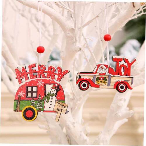 christmas decoration?tree Old peoples car wooden pendant