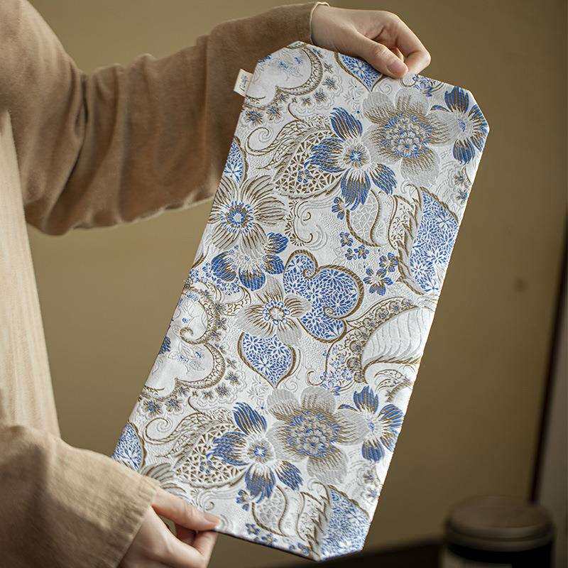 青己 中式刺绣茶席茶道配件加厚干泡桌旗家用茶桌隔热防水布垫子