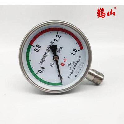 不锈钢储气罐压力表Y100BF 鹳山 防腐型压力表