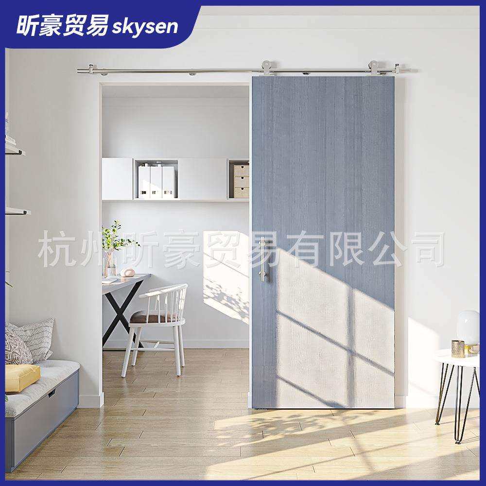 厂家直销304不锈钢谷仓门五金 室内门吊轨轨道滑轮配件美式移门