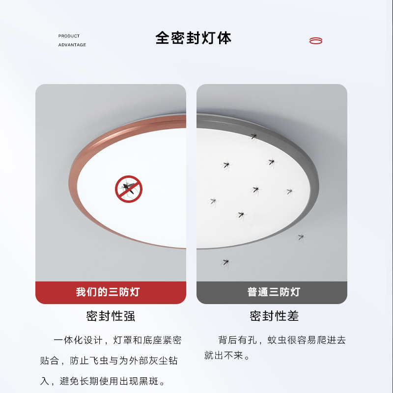 圆形现代简约白色卧室阳台楼道人体感应灯LED智能感应三防吸顶灯