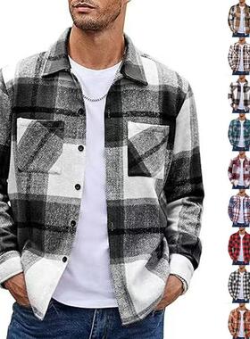 High Level Men'S Classic Stylish Long Sleeve Flannel Plaid