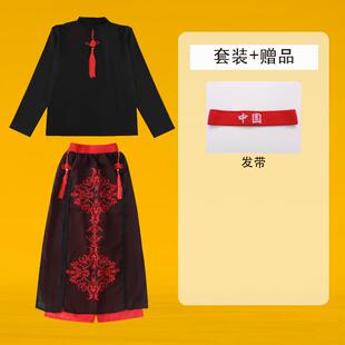 正品儿童中国风雪龙吟演出服男女童国潮年郎子精忠报舞国表演少服