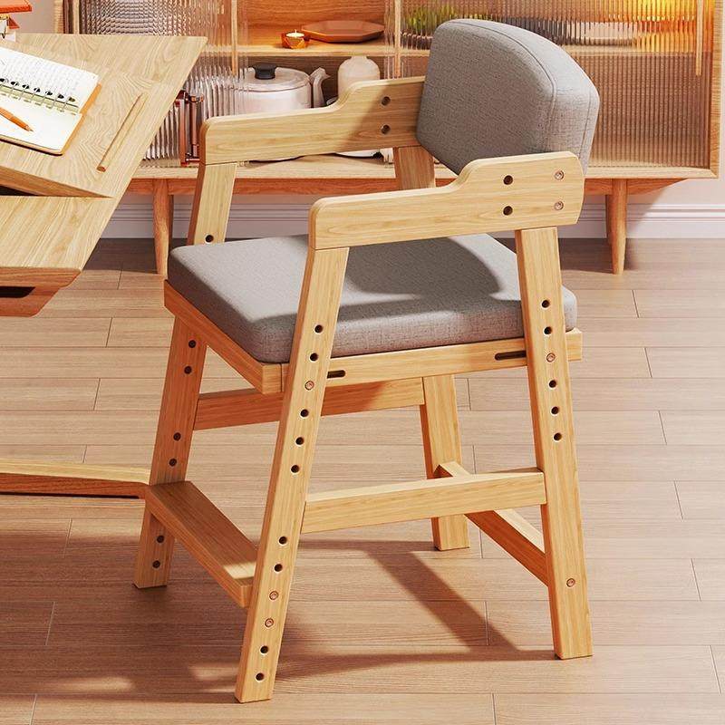 儿童学习椅实木可升降作业靠背座椅凳子学生写字书桌椅子家用拉车