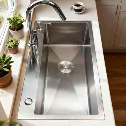 厨房水槽大单槽洗菜盆不锈钢加厚双槽改单槽68x3872x3876x4182x45