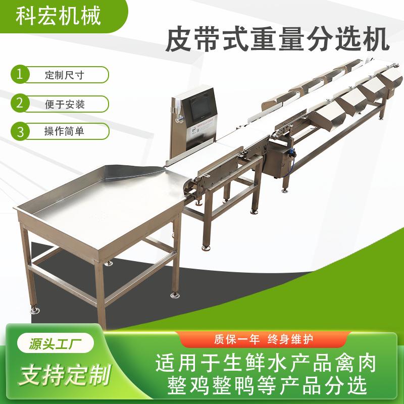 皮带式鱼重量分选机鱼类自动在线分拣机鲜鱼自动称重分选机