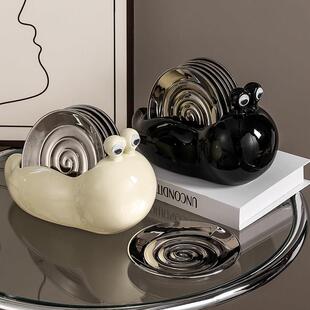 态生活 轻奢风蜗牛陶瓷吐骨碟家用高颜值餐桌面小碟子垃圾渣盘子