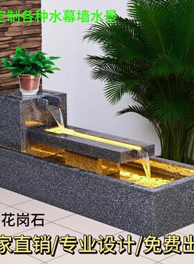 石材定制阳台鱼池循环流水造景户外花园庭院景观室内喷泉生财摆件