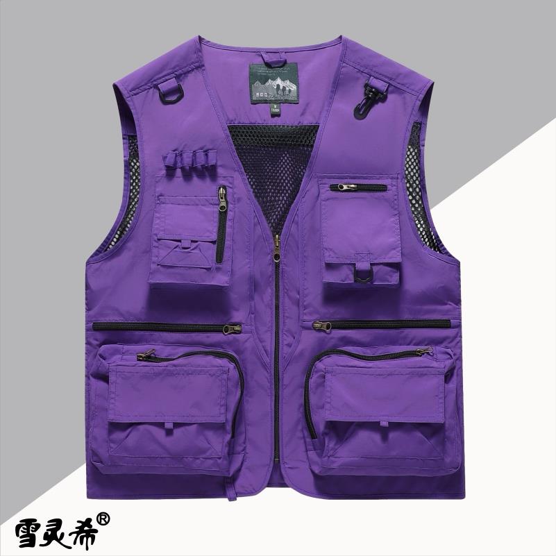 男士户外工装马甲多口袋摄影背心定制logo工作服宽松户外钓鱼坎肩图片