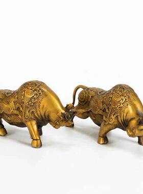黄415铜摆财牛运牛仿古铜牛器吉牛礼品铜工艺品小号件铜牛炒祥股