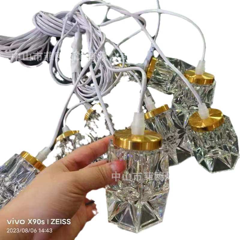 婚庆吊顶装饰灯10头亚克力水晶杯吊灯 婚礼舞台布置商场橱窗美陈