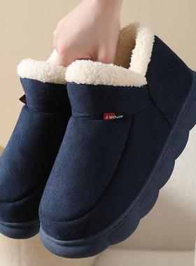 品质外贸新款老人棉鞋男女冬季外穿包跟加绒室内保暖厚底棉鞋男