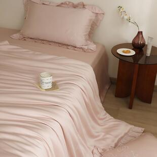 天丝刺绣四件套轻奢高级感 少女心花边款 法式 公主风新款