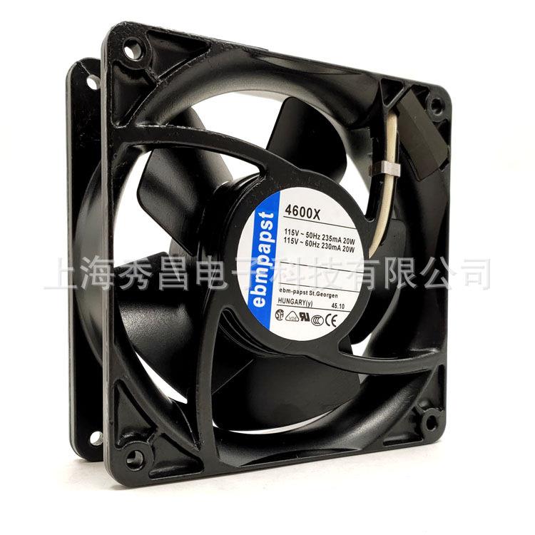 德国PAPST TYP 4600X 115V 20W 12038 12CM 全金属耐高温风机风扇