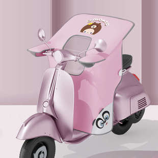 亲子电动车夏季挡风被薄款电瓶车儿童可视透明遮阳防水防风防晒