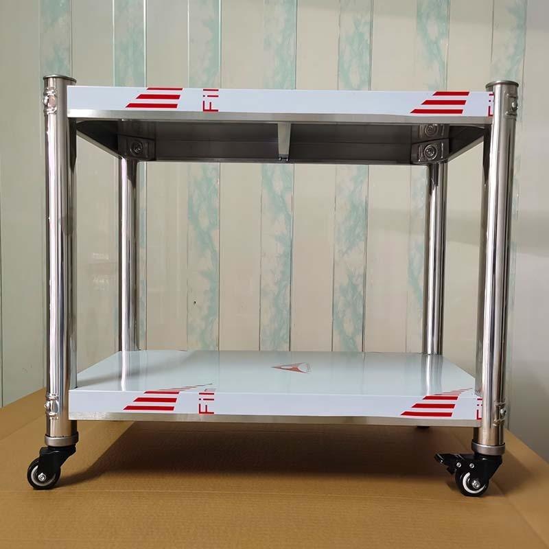 小型带轮子不锈钢置物架两层万向轮厨房储物收纳架落地多层可新款