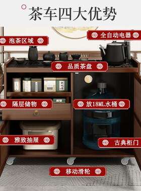 cc—112移动小桌茶家用机泡茶台烧水壶一体茶车茶水柜边具柜茶吧