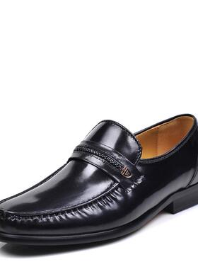 正品新款头层羊皮 烧麦头英男伦经典务正装男鞋商脚 低帮圆头套士