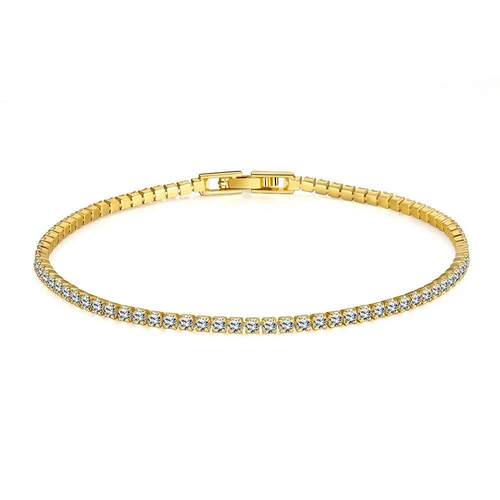 Sterling 925 Silver Jewelry 16cm to 19cm Tennis Bracelet 2mm