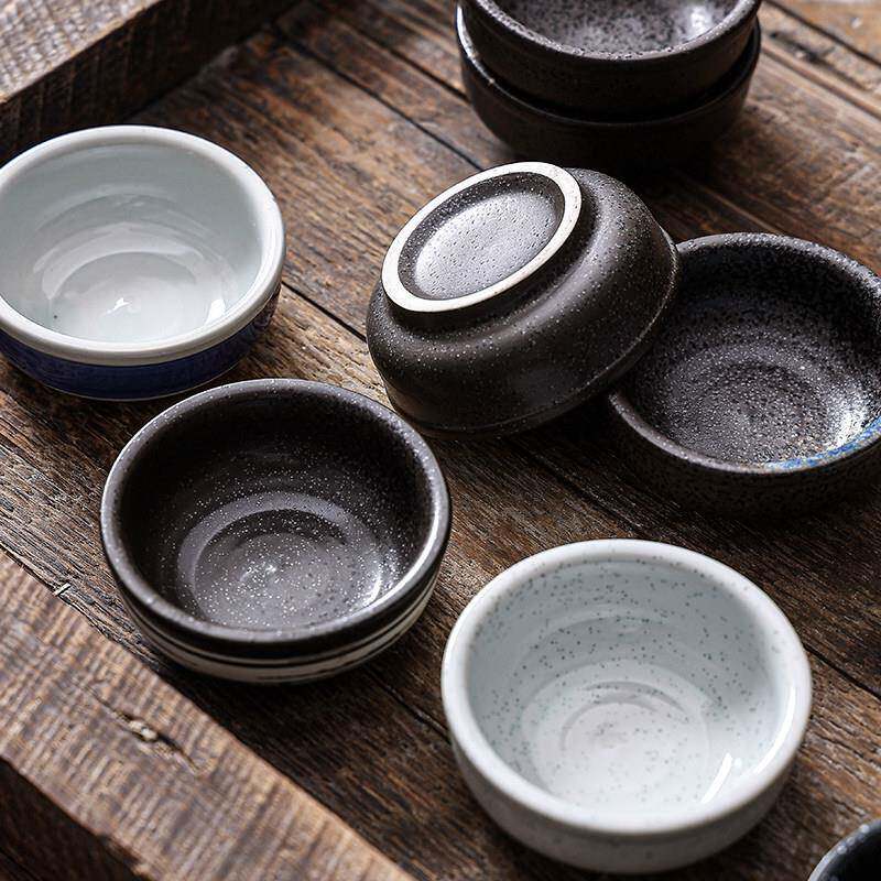 日式复古陶瓷圆碟家用创意酱油碟餐厅餐具寿司蘸料醋碟豆瓣调味碟