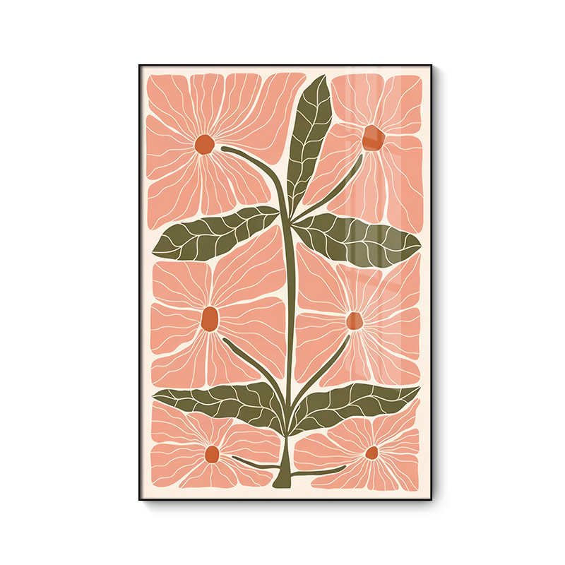 繁花 简约几何北欧ins植物花卉装饰画客厅餐厅玄关挂画酒店样板房图片